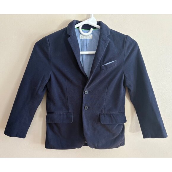 H&M Kids Classic Cotton Blend Blazer Jacket Sports Coat Blue Boys Size 7 - 8 - Picture 2 of 7